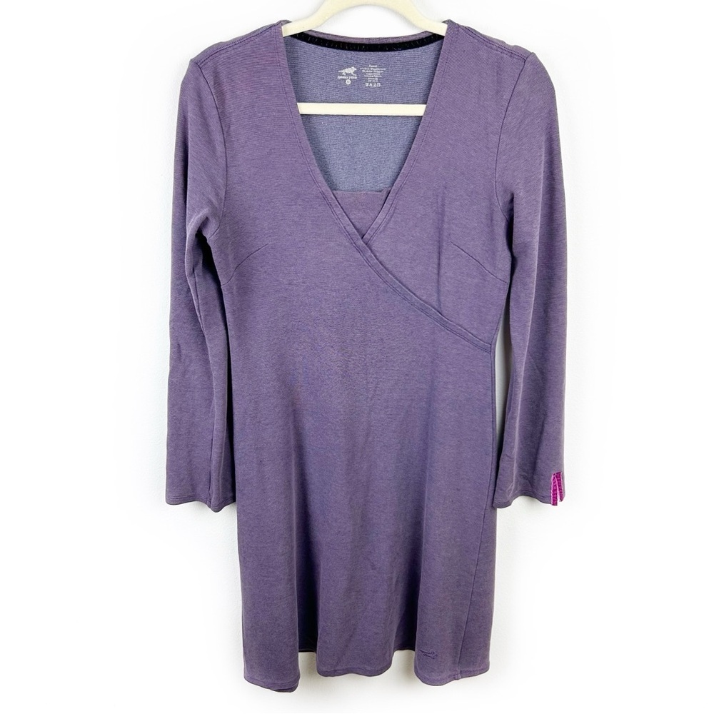 Horny Toad Purple faux wrap long sleeve Tencel outdoor dress size: 1X